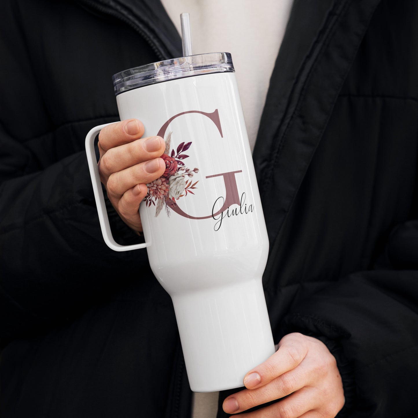 Thermo-Reisebecher mit Griff